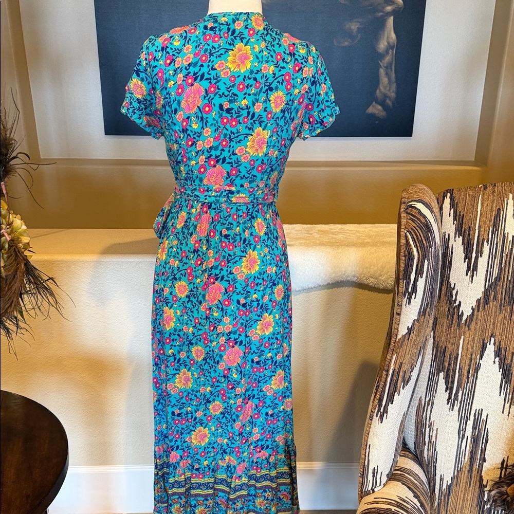 Floral Wrap Maxi Dress Boho style - Picture 2 of 6